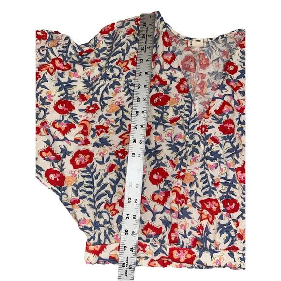 BILLABONG Surplice Safe Bet Blouse Floral‎ Boho Cropped Womens Small Relax Fit - Picture 11 of 13